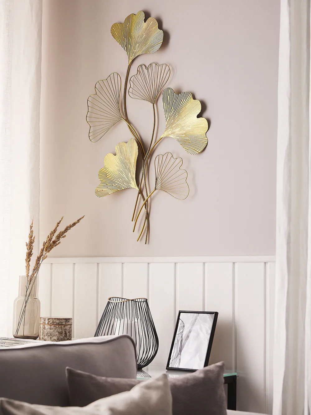 Wandobjekt Blume INDIUM Metall 79 cm Gold_776569
