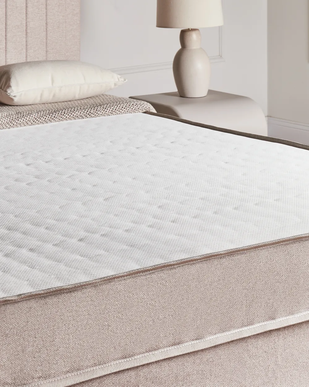 Boxspringbett Stoff COUNTESS 160 x 200 cm Beige_1054301