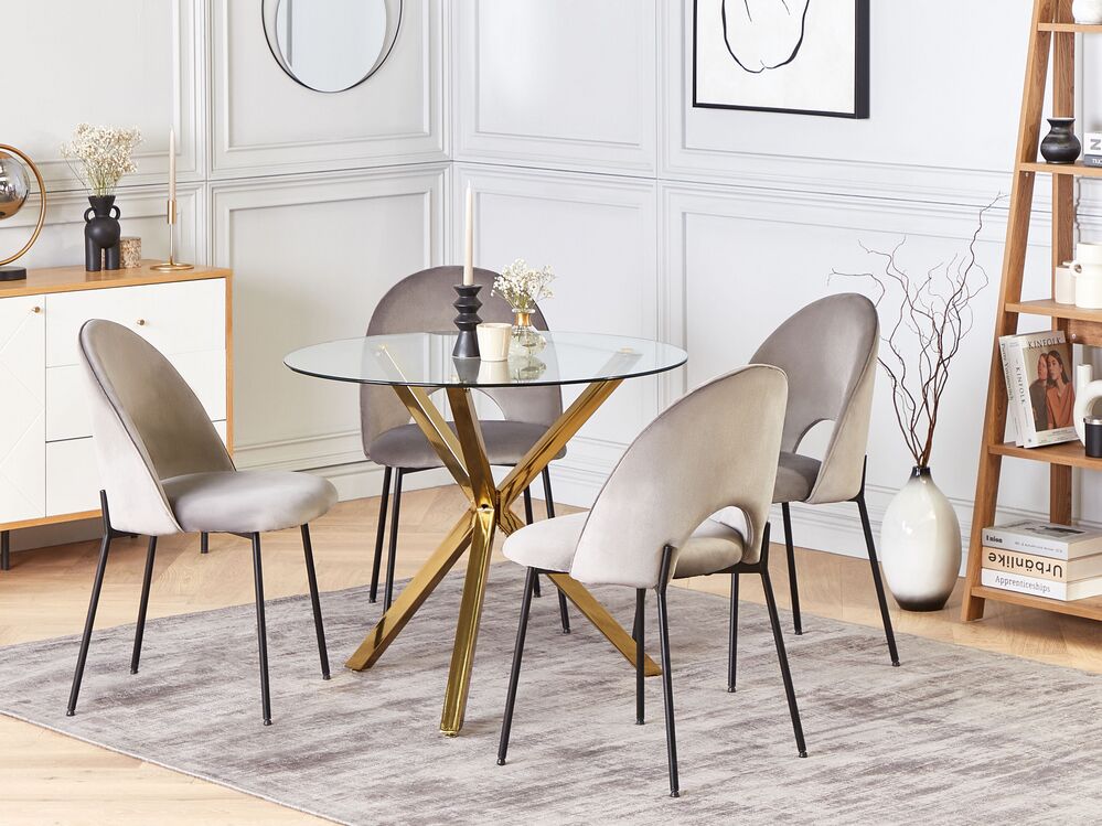 Esstisch SAVONI Gold 90 cm 90 cm Sicherheitsglas