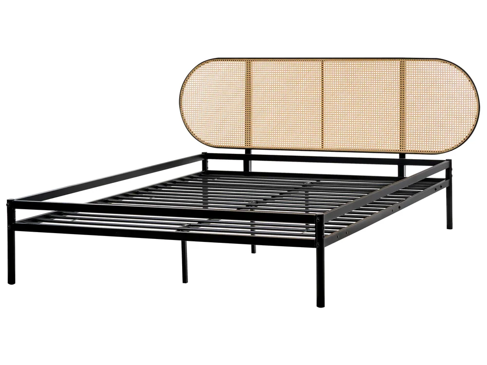 Bett mit Lattenrost Polyrattan BOULIN 160 x 200 cm Schwarz_976727