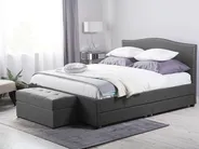 Bett mit Schubladen MONTPELLIER Stoff Bunt 180 x 200 cm LED_709626