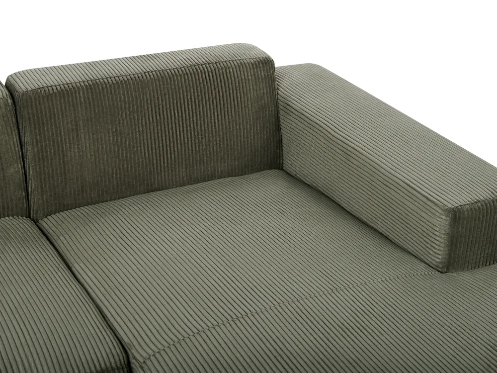 Ecksofa 4-Sitzer LUNGO Cord Grün linksseitig_962293