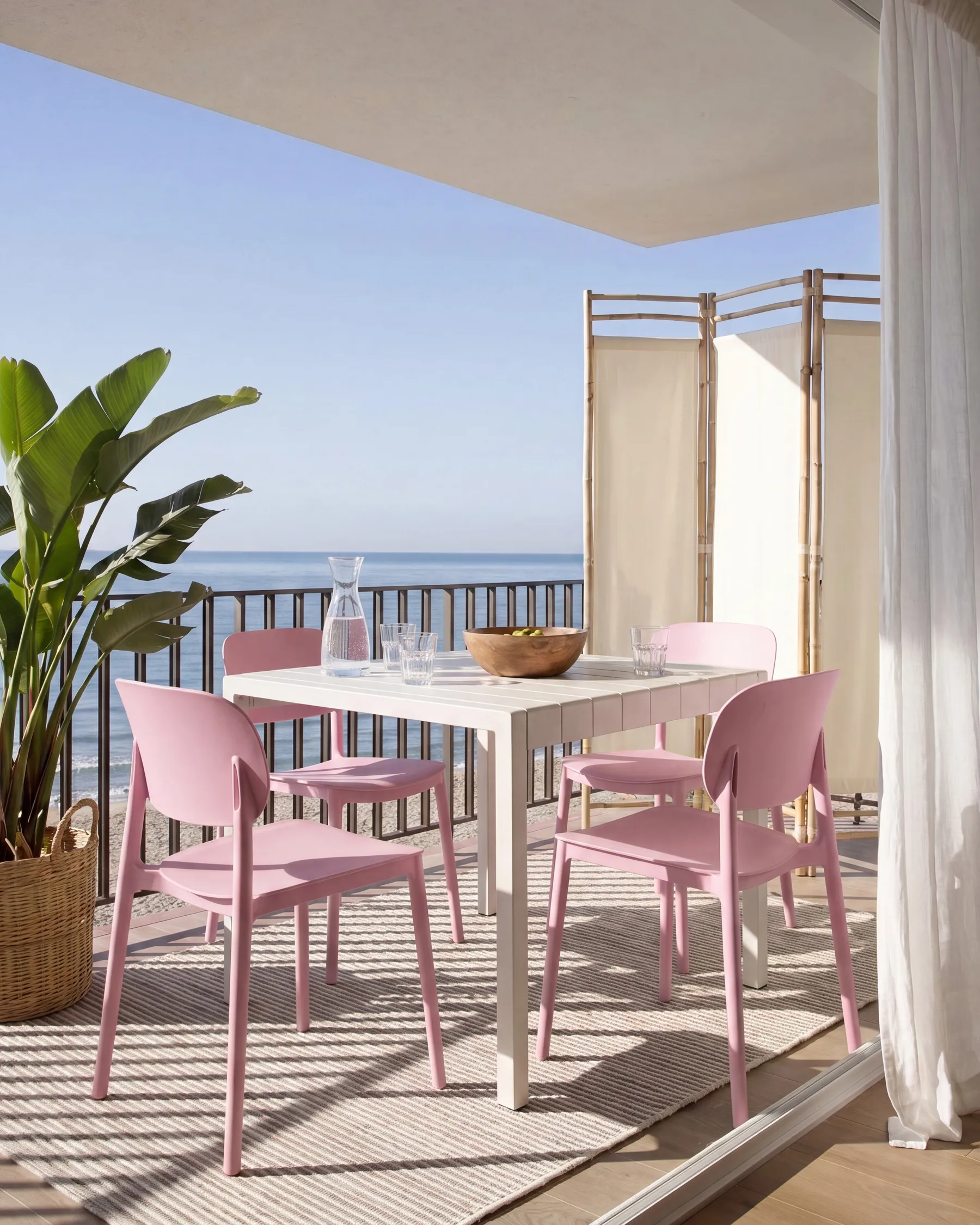 Set of 4 Garden Chairs TUPIZA Pink_1077447