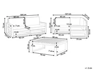 Lounge Set mit Tisch 4-Sitzer TIMOR modular zertifiziertes Akazienholz Hellbraun_905744