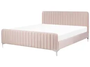 Bett mit Lattenrost Samtstoff LUNAN 180 x 200 cm Pastellrosa_803512