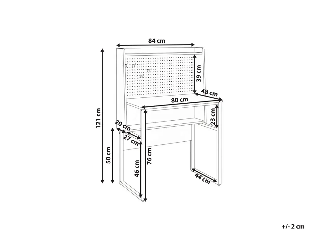 Schreibtisch mit Memoboard BUXTON 84 cm 48 cm Dunkelbraun_1054040