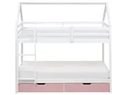 Bunk Bed with Drawers TERNAS Pine Wood Pink 90 x 200 cm (EU Single)_988858