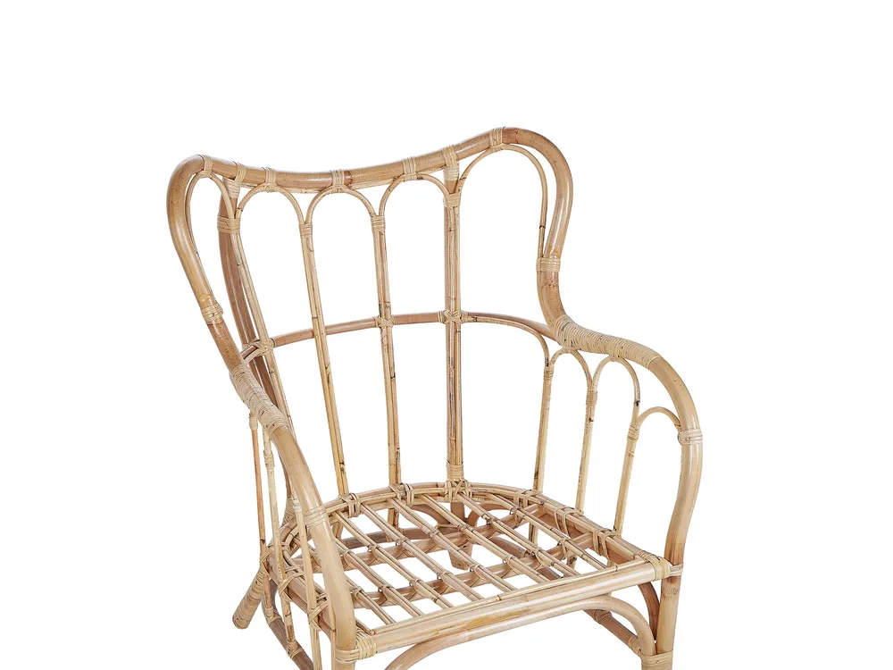 Lounge Set mit Tisch 4-Sitzer BRINDISI Rattan Naturfarben_796590