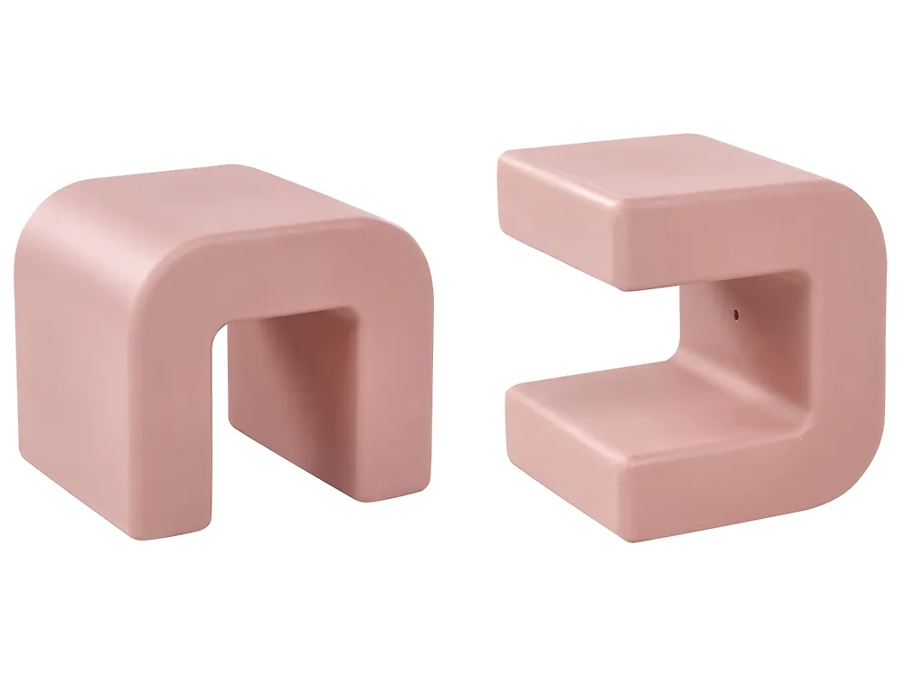 Set of 2 Side Tables MOZIA Pink