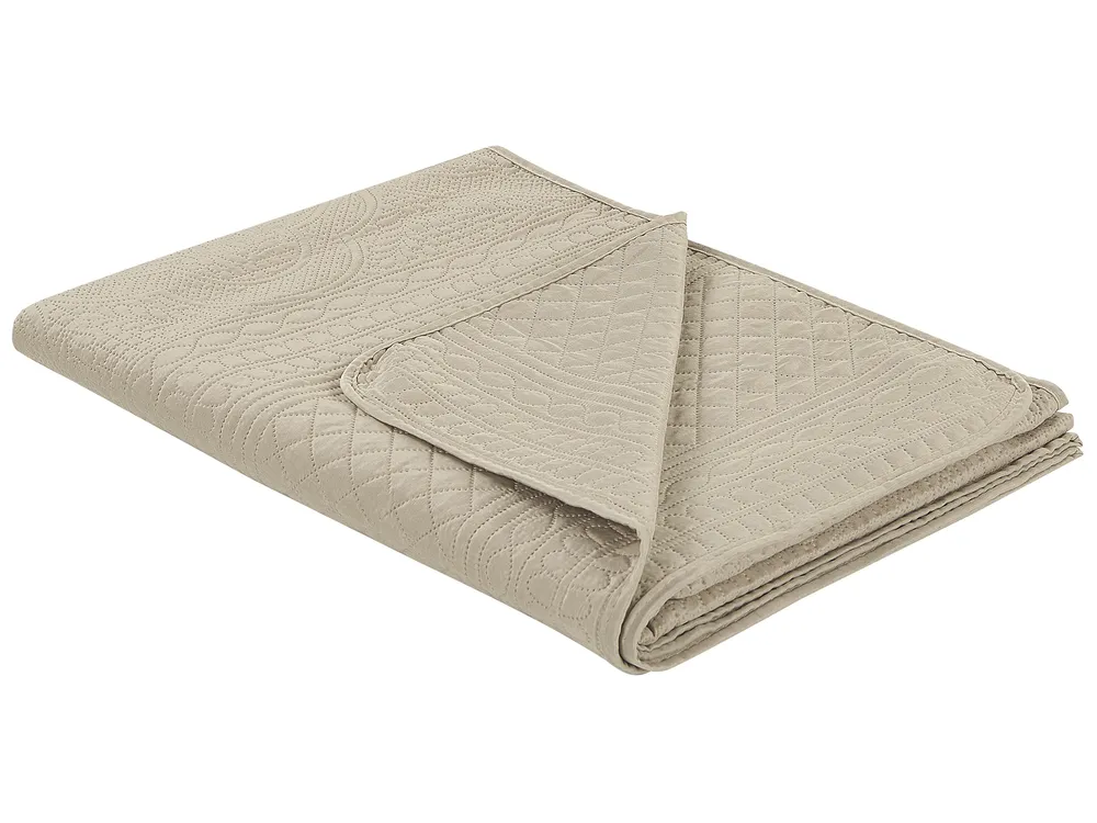 Tagesdecke mit Kissen SHUSH 160 x 220 cm Taupe_822002
