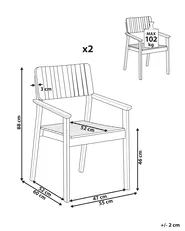 Gartenstuhl 2er Set AGELLO Akazienholz Braun_923445