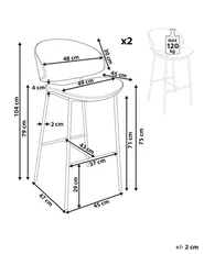 Set of 2 Bar Chairs KIANA Orange_908137