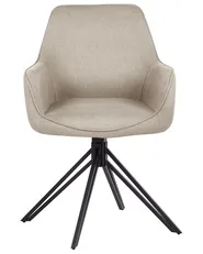 Esszimmerstuhl 2er Set drehbar JODAR Stoff Taupe_945220