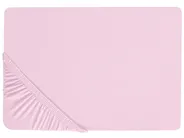 Spannbettlaken JANBU 160 x 200 cm Baumwolle Pastellrosa_845372