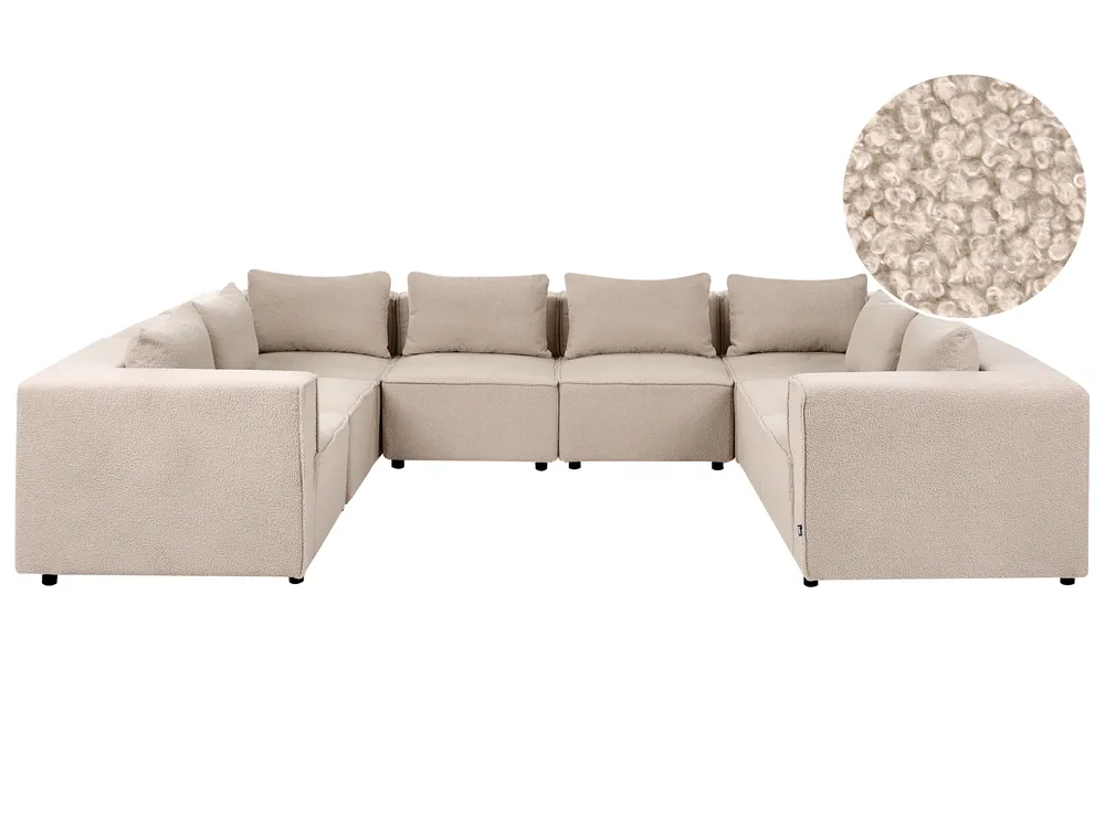 U-förmiges Modulsofa 8-Sitzer AXEBO Bouclé Beige