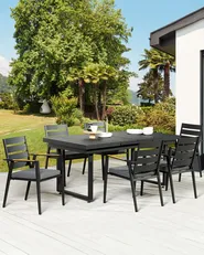 Set mit 6 Stühlen und Sitzkissen TAVIANO Metall Schwarz_841727
