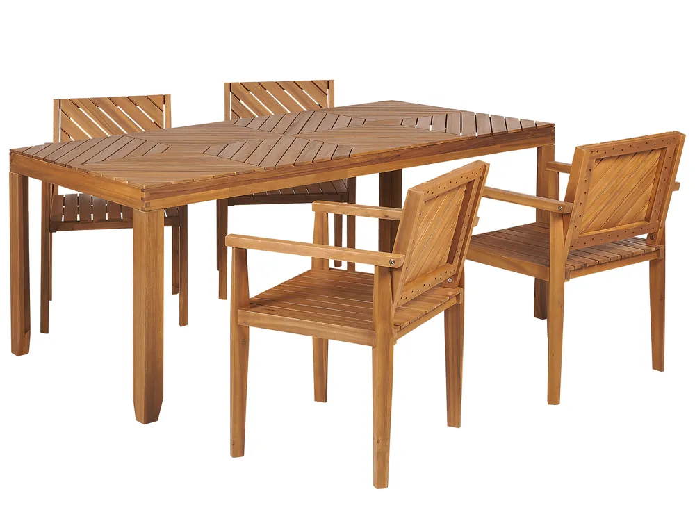 Gartenmöbel Set 4-Sitzer BARATTI Akazienholz Braun