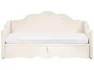 Ausziehbett Samtstoff LORETTE 90 x 200 cm Hellbeige_1081003
