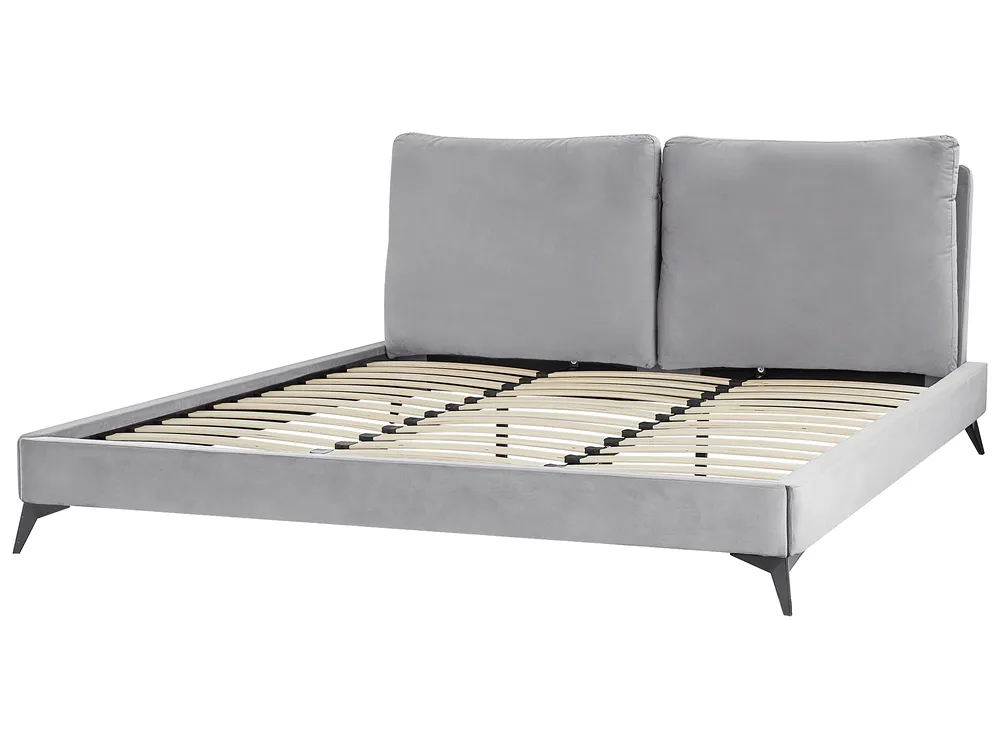 Bett mit Lattenrost Samtstoff MELLE 180 x 200 cm Grau_829866