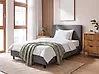 Bett mit Lattenrost Stoff ALBI 120 x 200 cm Grau