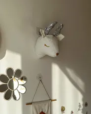 Kids Wall Decor Roe Deer SUZY Cotton 29 cm White_1051736