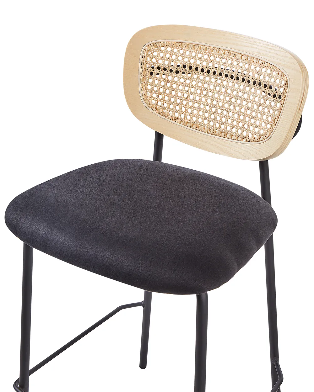 Set of 2 Bar Chairs MAYETTA Rattan Black_931916