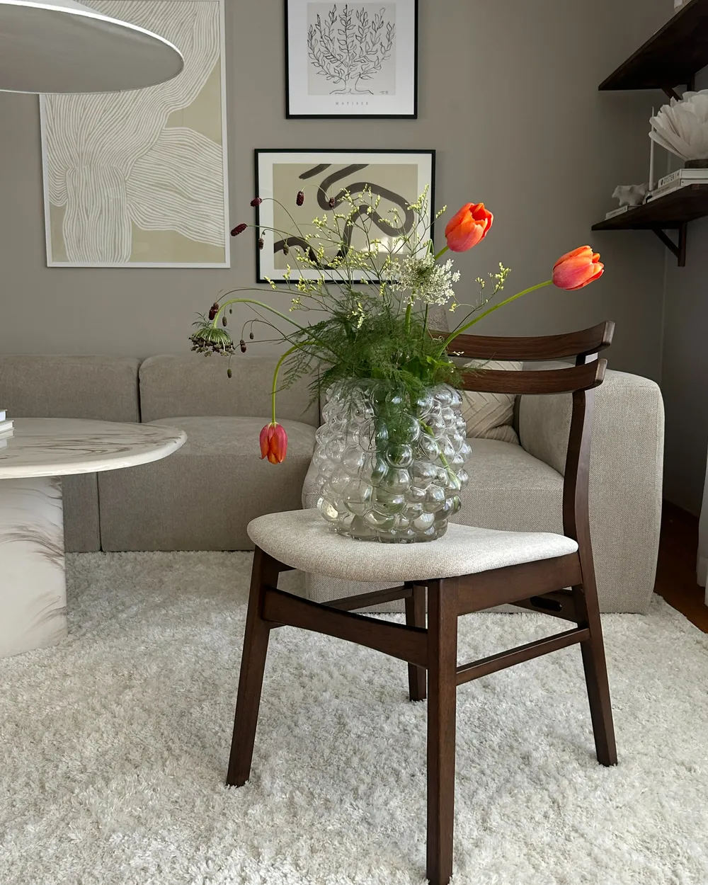 Set of 2 Dining Chairs CYNTHIANA Wood Brown/ Light Beige_982683