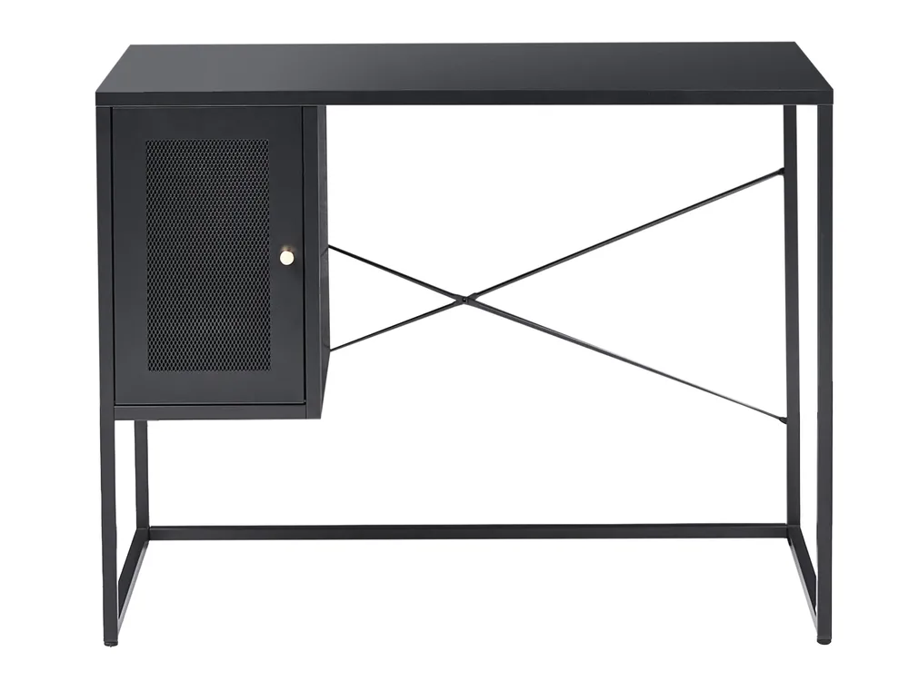 Schreibtisch HARJO 100 cm 50 cm mit Stauraum Schwarz_1037634