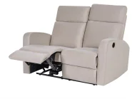 Sofa elektrisch verstellbar 2-Sitzer VERDAL Samtstoff Beige_1081428