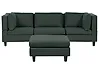 Modular Sofa 3 Seater UNSTAD with Ottoman Fabric Dark Green