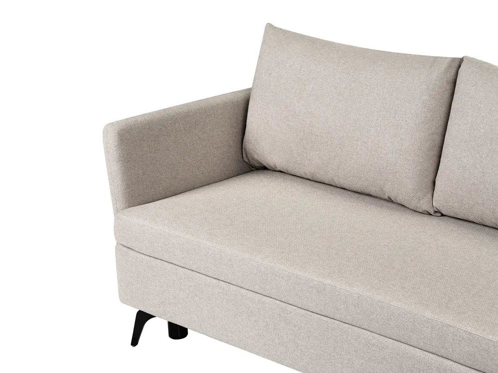 Eckschlafsofa 3-Sitzer KOGE mit Stauraum Stoff Beige linksseitig_1087761