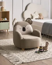 Kids Armchair Koala HERVIK Fabric Taupe_975728