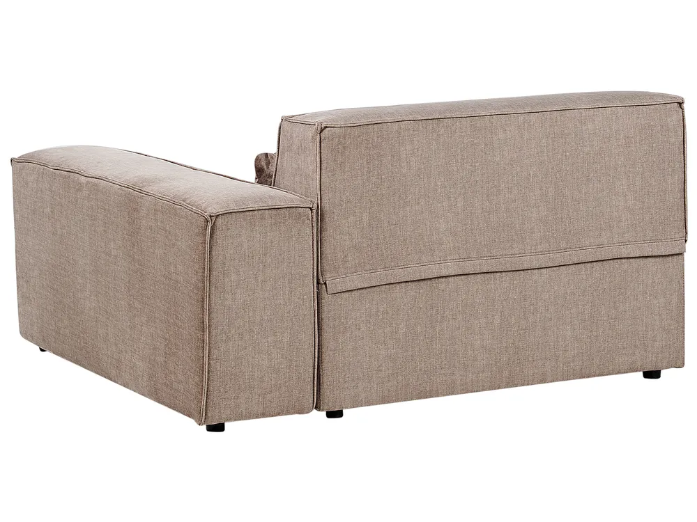 Modul Ecksofa 3-Sitzer HELLNAR mit Ottomane Stoff Hellbraun linksseitig_912340