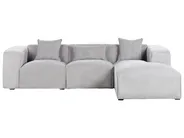 Ecksofa 3-Sitzer DOLVA Cord Hellgrau linksseitig_946076