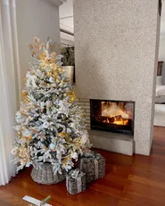 Künstlicher Weihnachtsbaum mit Schnee FORAKER 180 cm Weiß_845767
