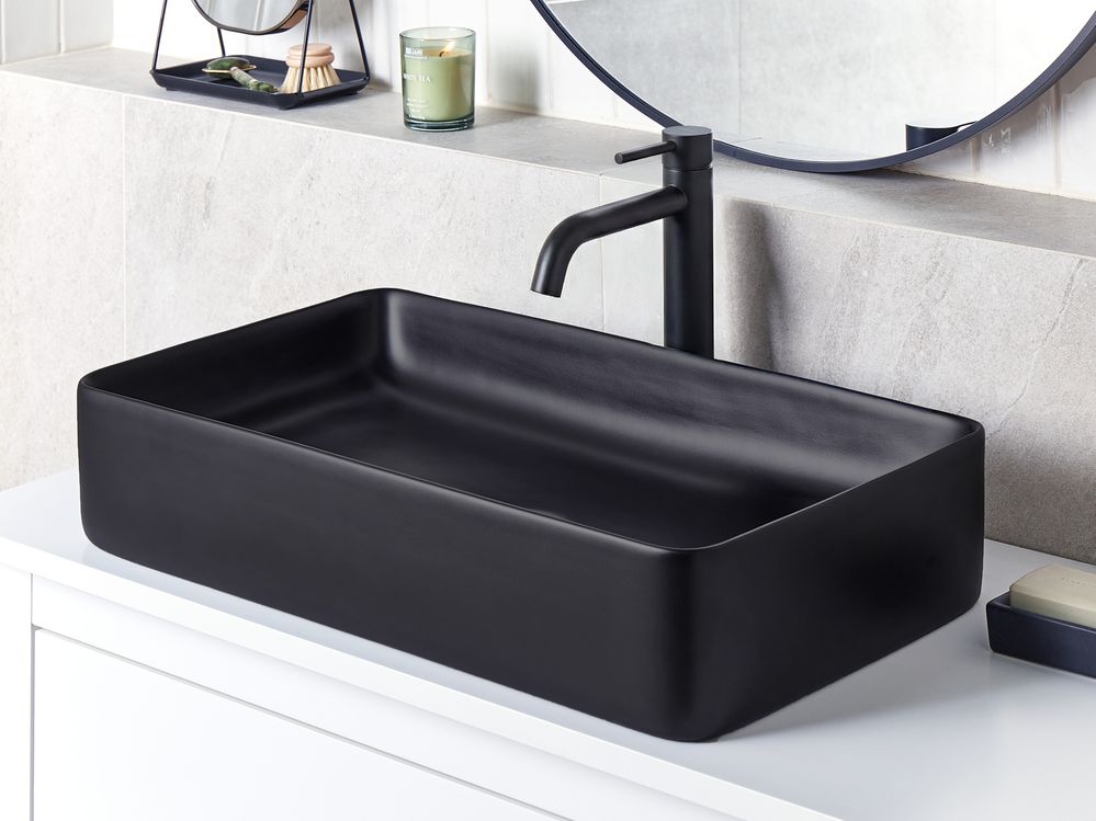 Countertop Basin ULUA 610 x 350 mm Ceramic Black