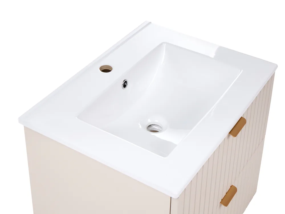Wall Mounted Vanity Unit with Basin TOTORANI 60 cm Beige_1123599