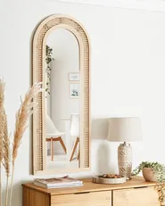 Wandspiegel FRANEY 50 cm 120 cm Rattan Naturfarben_938891