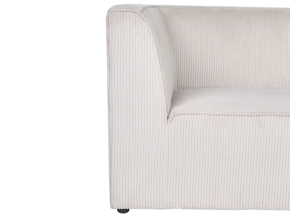 Modular Corner Sofa 4 Seater LEMVIG Corduroy Beige Left Hand_1052829