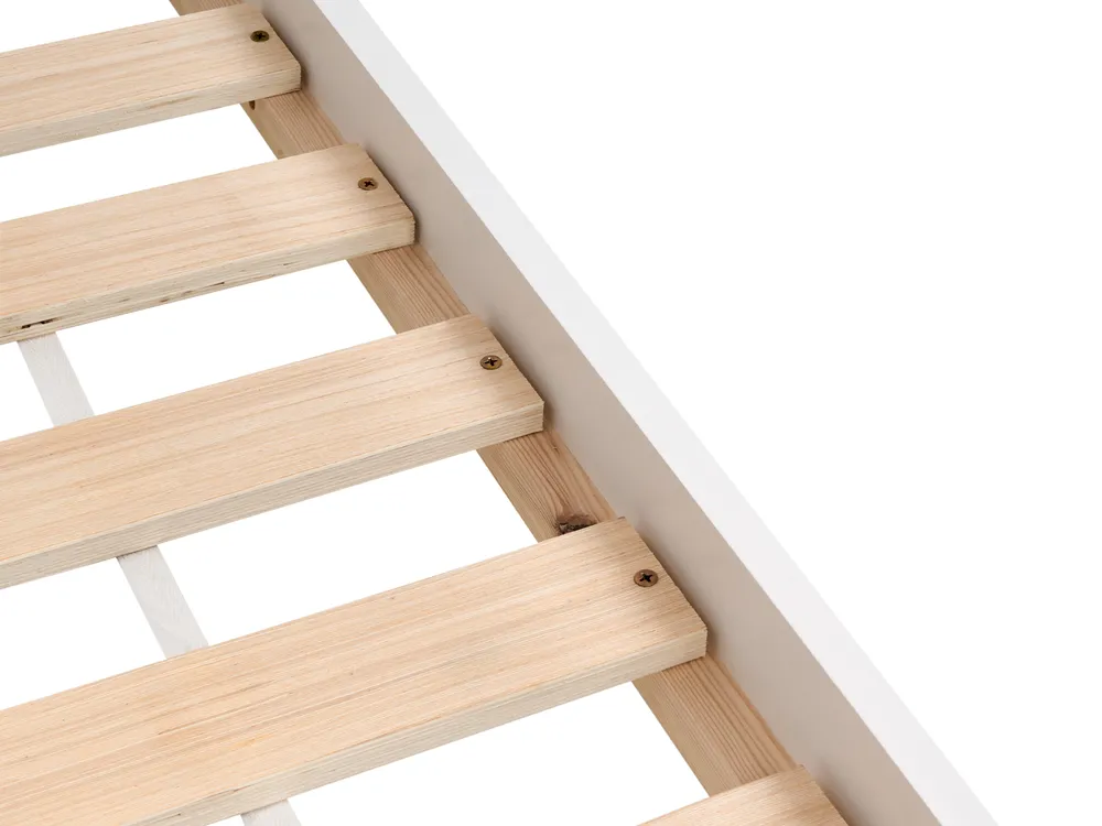 Hochbett mit Schubladen TERNAS Kiefernholz Weiß 90 x 200 cm mit Stauraum_988848