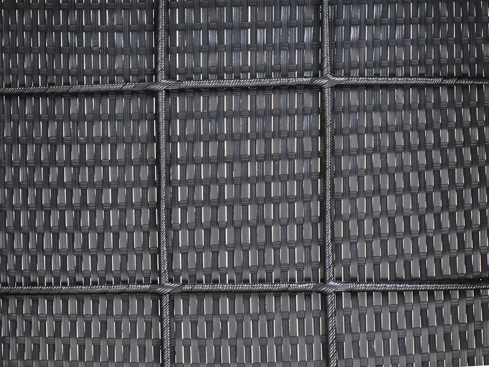 Garten Ecksofa mit Tisch 4-Sitzer SANO Polyrattan Schwarz linksseitig_975990