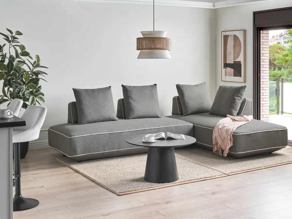 Chaise Longue SEILLANS Fabric Grey_1004479