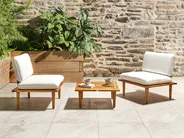Lounge Set mit Tisch 2-Sitzer FRASCATI modular zertifiziertes Akazienholz Cremeweiß_919546