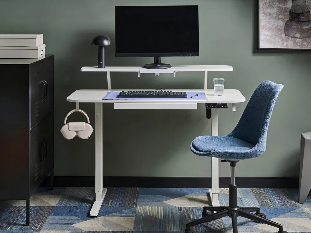 Electric Adjustable Standing  Desk WILBANKS White 120 cm 60 cm with USB Port
