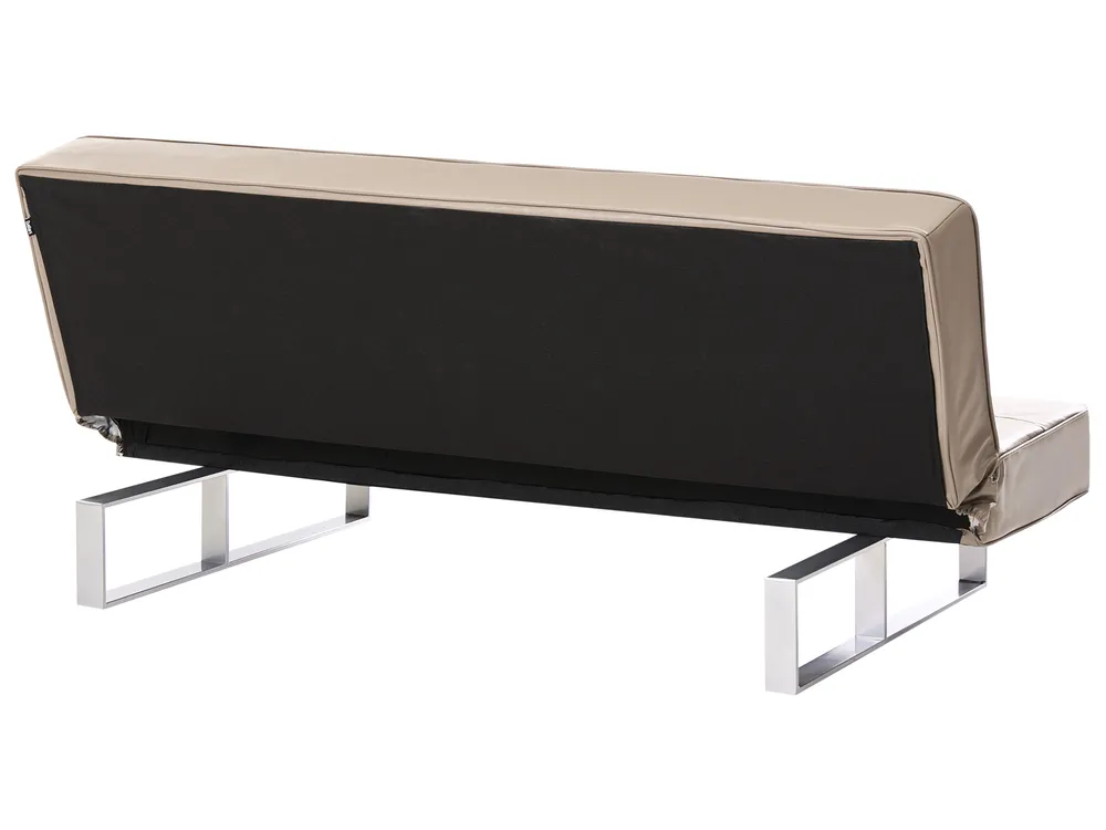 Schlafsofa 3-Sitzer DERBY Kunstleder Beige_1085441