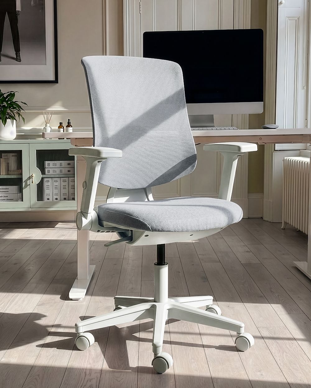 Chaise de bureau SERO Tissu Gris clair
