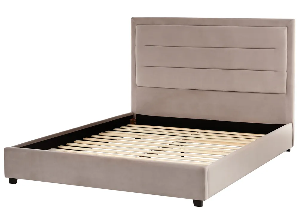 Bed Velvet ROUEN 140 x 200 cm (EU Double) Taupe_1004608