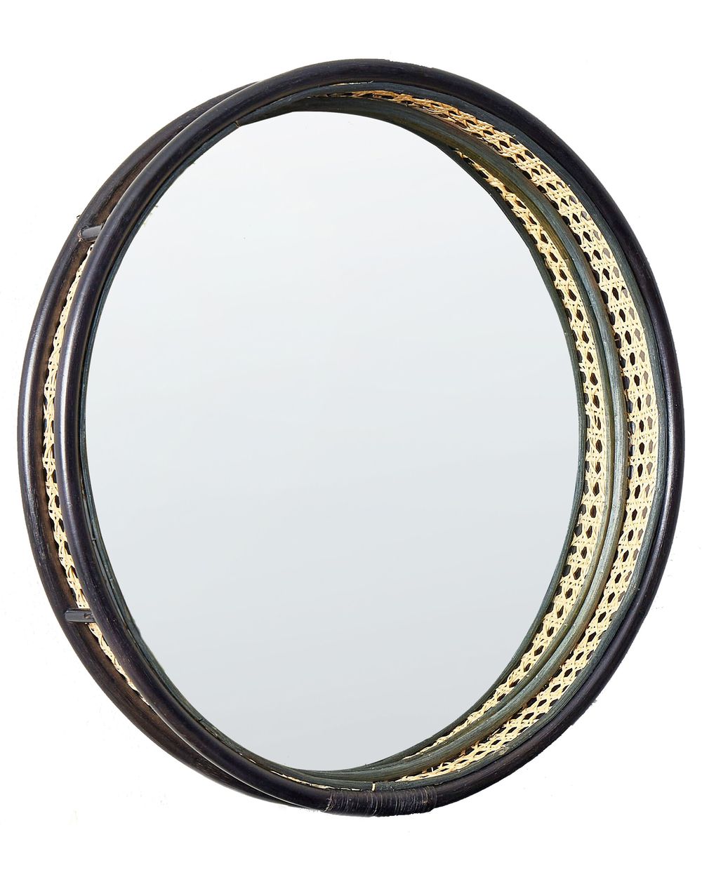 Miroir DAKSA 60 cm 60 cm Rotin Noir