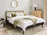 Bett mit Lattenrost Rattan MONPAZIER 160 x 200 cm Schwarz_1172854