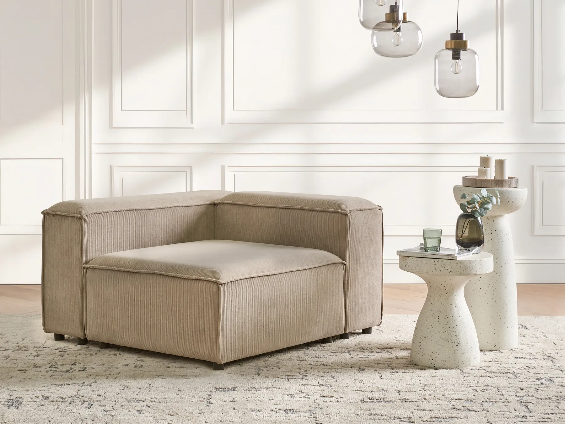Corner Seat ARDAL Corduroy Light Brown Right Hand_940622